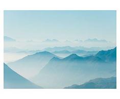 Komar Wandbild Von Mountains View | Poster, Bild, Wohnzimmer, Schlafzimmer, Dekoration, Kunstdruck | ohne Rahmen | P126C-70x50 fotomural, Blau, WeiÃ, Schwarz