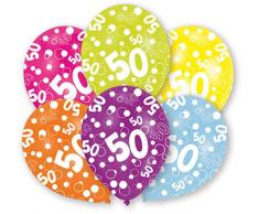 amscan - Globos de látex de 27,5 cm con impresión en Todas Las Edades (50/6 años)