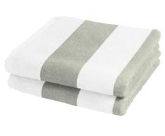 Fleuresse Frottier 2926 FB. 27 - Toalla de Ducha (50 x 100 cm, 2 Unidades), diseÃ±o de Rayas, Color Gris y Blanco