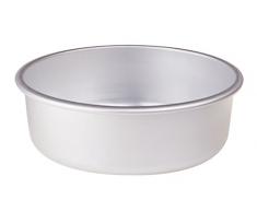 Ollas Agnelli Tortiera cónicos con Hem, Altura 8 cm, Aluminio, Plata, 38 cm