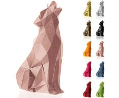 Candellana Hecho a Mano Wolf Low-Poly Vela de Regalo - Divertida - Vela Decorativa - Decoración del Hogar - Regalos para Amigos - Mecha de Algodón - Tiempo de Quemado 35h - Vela Rose Gold