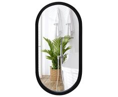 Americanflat Espejo Ovalado Negro de 30.5x61 - Espejo Ovalado con Marco para BaÃ±o, Sala de Estar, Dormitorio - Marco Moderno Redondeado - Montaje Vertical en la Pared