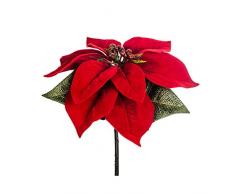 EUROCINSA Ref.71170C20 Navidad, PONSETIA DE Terciopelo Rojo, Caja de 12uds, plástico, 28cm