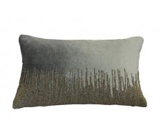AM Home - Almohada de Terciopelo con Relleno de Plumas, algodón, Color Plateado, Queen
