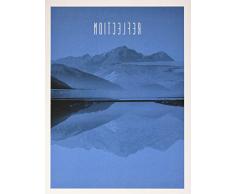 Komar Word Lake Reflection Blue P086C-30x40 - Cuadro de Pared (30 x 40 cm, sin Marco), diseño con Texto en inglés
