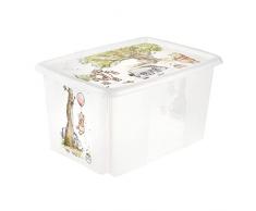 keeeper Caja de almacenamiento con tapa Winnie the Pooh, Giratoria y apilable, Para niÃ±os, 45 L, Karolina, Natural Transparente