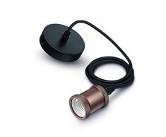 Philips Vintage - Lámpara LED de techo (casquillo E27, cristal, 40 W), color oro rosa