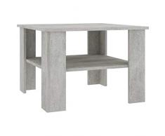 vidaXL Mesa Baja Gris Cement 60 x 60 x 42 cm AgglomÃrÃ