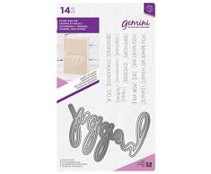 Crafters Companion GEM-STD-Hath Gemini Sello de Fuente de Lujo y Pensamientos Set-Die Happy Nylon/a One Size