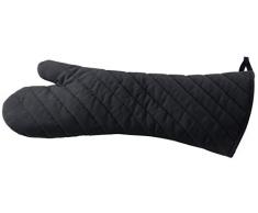 Fackelmann Manopla para barbacoa, cocina con Horno y leña 48X18Cm. Accesorios y guantes para hornos y altas temperaturas. Algodón, poliéster, Color Negro, 1 ud.