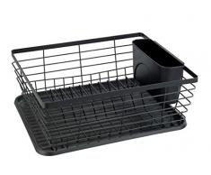 Wenko Escurreplatos Drip Negro, Metal pulverizado, MaÃe (B x H x T): 36 x 15 x 30,3 cm