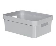 CURVER 226741 Infinity - Caja de almacenaje de plástico, 35,6 x 26,6 x 13,6 cm, 11 litros, Gris
