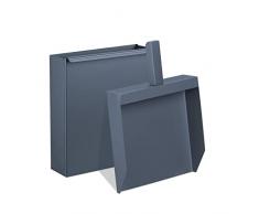 Relaxdays Caja Recogedor, Acero, Contenedor Chimenea y Estufa, 35,5 x 23 x 9 cm, Pala Cenizas, Antracita, 100%