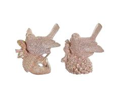 DKD Home Decor Figura Decorativa Resina PÃ¡jaro (2 pcs) (11 x 6 x 11 cm) Adornos, Multicolor, ÃNICO