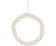 Star 690-95 Curly - Corona decorativa LED (45 cm aprox., metal, 9 x 45 x 45 cm), color dorado