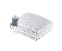 Solac CP8627 Norway Calientacamas 150x140cm con Mando electrónico, 60W, TecnologÃa Sensfort, Sistema de protección, 3 intensidades, Lavable a máquina hasta 30ºC, Auto Apagado 180 min Blanco, Completo