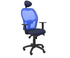 Piqueras Y Crespo (PIQU7) Silla Jorquera Malla Asiento Bali Azul Marino con cabecero Fijo Oficina, Talla Unica