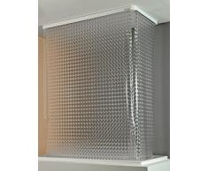 ECO-DuR 4024879002411 - Cortina de Ducha Enrollable (Angular, 137 x 62 cm), diseño de peonzas, Color Plateado