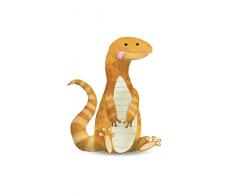 Komar Wandbild Von Cute Animal Lizard | Poster, Bild, Wohnzimmer, Schlafzimmer, Dekoration, Kunstdruck | ohne Rahmen | P111D-50x70 fotomural, Blanco, Naranja