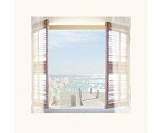Art Group Impresión montada Malcolm Sanders (Vista a través de Las persianas), Papel, Multicolor, 40 x 40 x 1.3 cm