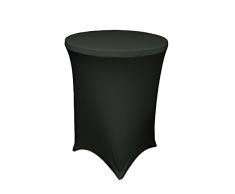 LA Linen Cubierta Redonda para Mesa de cóctel Alta de Microfibra, poliéster/Licra, Negro, 36 x 42 Pulgadas