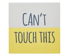 KitchenCraft KCTRIVCTT. Divertido salvamanteles de cerámica cuadrada (20 x 20 cm), color amarillo y blanco