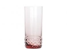 Bormioli 94152 Rocco America - Juego de 6 vasos de chupito Long Drink, cristal, 40 cl, 400 mililiters, Liliac Rose
