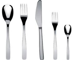 Alessi 5 piezas Grifo monomando cuchillo/tenedor/cuchara infantiles, plateado