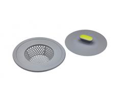 Kitchen Craft Colador para fregadero, color Gris y Verde, Talla Ãºnica