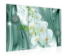 Runa Art 207531c - Cuadro de pared (120 x 80 cm, lienzo de fieltro, formato XXL, 3 piezas, fabricado en Alemania, listo para colgar), diseÃ±o de orquÃ­dea