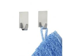 Wenko Gancho Cuadrado, Acero Inoxidable, Plata Brillante, 3.4x3x3 cm, 4 Unidades