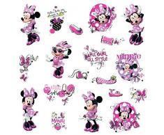RoomMates Pegatinas de Pared Minnie Fashion Victim con Gemas, 104x26x2.5 cm