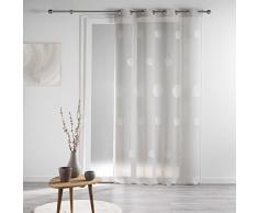 Douceur d Interieur 140 x 240 cm, diseño de Flores, Sable Tracy – 140 – Cortina Anillos De Cortina, Lin Beige