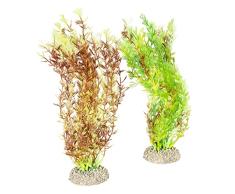 Aqua Della, Planta Artificial Colorida de plÃ¡stico Flexible EGERIA DENSA M - 25 cm, pie Resistente, Ofrece refugios y Lugares de reproducciÃ³n, Apto para acuarios y terrarios
