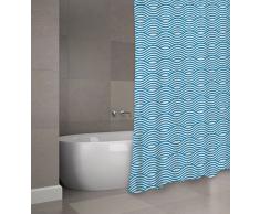 MSV Sahara Cortina de Baño, Poliéster, Azul, 22x50x6 cm