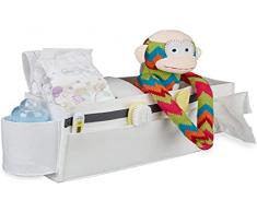 Relaxdays Bolsa Alta con 8 Compartimentos, bebÃ© y Cuidado, de Fieltro, Organizador de Cama para Colgar HBT 23 x 43 x 11 cm, Color Blanco