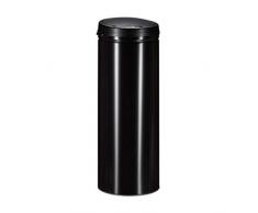 Relaxdays Cubo Basura Cocina Redondo con Sensor, Acero, Negro, 80 x 30 cm
