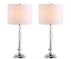 JONATAHAN Y - JYL2047A-SET2 Lámparas Mesa Victoria Lámpara Mesa LED Cristal 69 cm, Lámpara Moderna Contemporánea Mesilla Noche Escritorio para Habitación, Salón, Oficina, Transparente (Juego de 2)