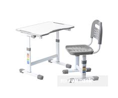 FD FUN DESK Sole II Grey-Escritorio Infantil (Altura Regulable, inclinable, para niÃ±os, con Silla), 700x500x510-760 mm