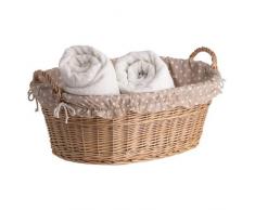 e-wicker24 Ovalada naturfarbige, Cuenco de Sauce Cesta de la Colada Mimbre, Mimbre bañera en Color Natural, Cesta de Mimbre en Forma de bañera