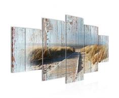 Imagen de playa mar lienzo â lienzo XXL formato pared imágenes de salón vivienda decoración impresiones artÃsticas azul 5 piezas â Fabricado en Alemania â listo para colgar 604053b