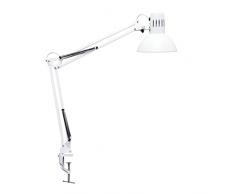 MAUL MAULstudy - LÃ¡mpara de escritorio con brazo articulado, metal, lÃ¡mpara de oficina ajustable, bombilla exclusiva, color blanco