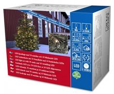 Konstsmide 3611-140 - Guirnalda de micro LED (80 diodos de luz blanca cálida, transformador exterior 24 V, 4,8 W, cable negro)
