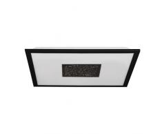 Eglo LED lámpara de techo Marmorata, luz de techo con efecto cristal, zonas de luz regulables mediante interruptor, iluminación de techo metálica en negro y plástico en blanco, 45 x 45 cm