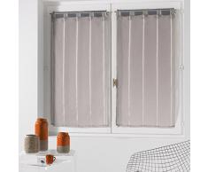 Douceur d Interieur 60Â x 90Â cm Gasa Sable Fils Chenilla Louane 2-Net Cortina Droite, Lino Beige