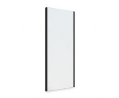 EMUCA - Espejo extraÃble para Interior de Armario, Pintado Negro Texturizado, Acero y Plástico y Cristal, 1 un