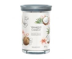 Yankee Candle Vela aromÃ¡tica Signature | Vela de vaso grande de playa de coco con doble mecha, mezcla de cera de soja larga combustiÃ³n, regalo perfecto para mujeres