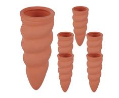 Relaxdays Cono de Arcilla Conos de riego (6 Unidades, para Botellas de Pet de 1,5 l, para Plantas de Interior y jardineras), Color Terracota, 100% cerÃ¡mica, 6er Set