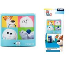VARTA Mascotas - Luz Infantil Sensor Movimiento 4x 5mm LED, 25 Lumens, 3x AAA Incluidas (Secret Life of Pets)