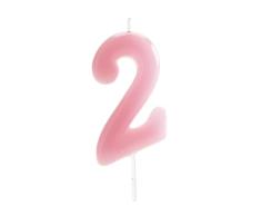 dekora - Velas Cumpleaños Numeros Comic Rosa | Vela Numero 2